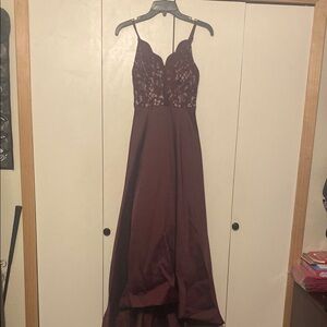 Red Halter Sleeveless Prom Gown